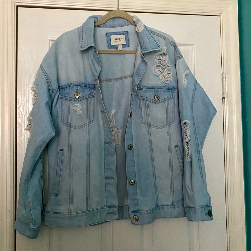Oversized Distressed denim jacket